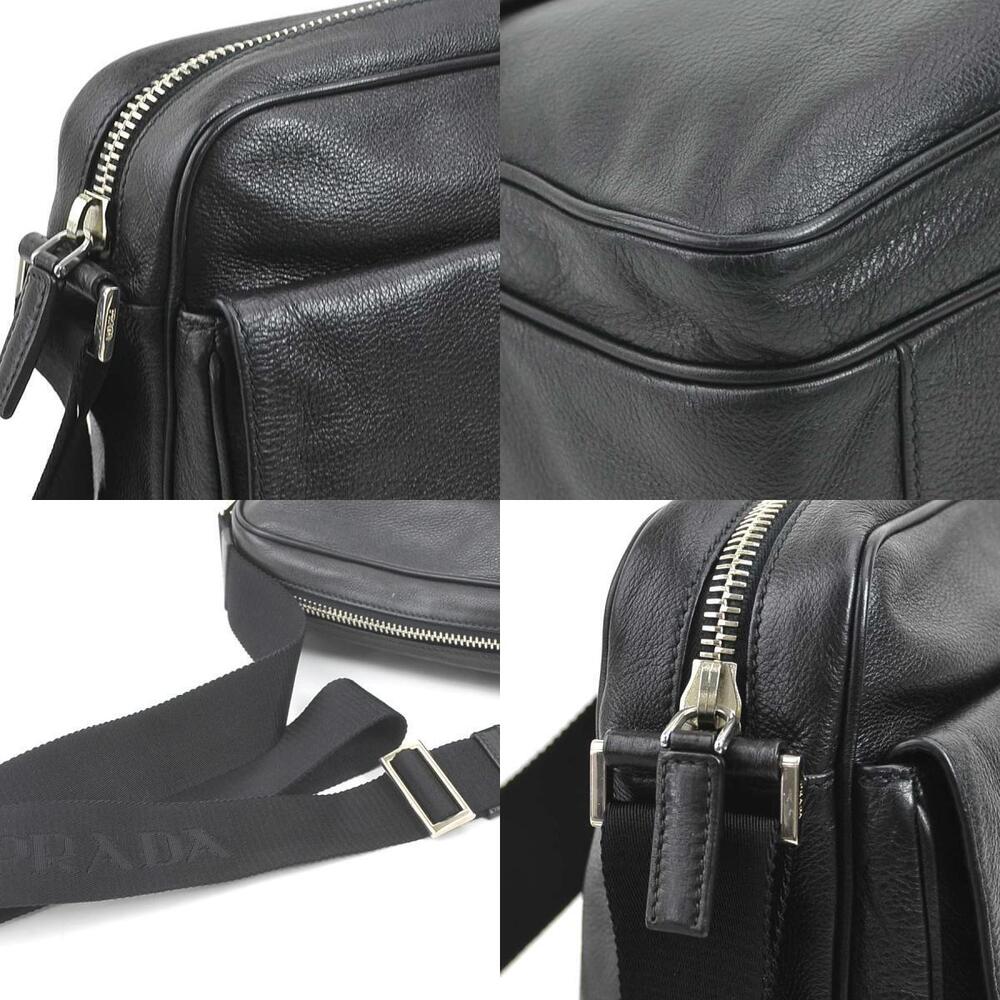 PRADA Shoulder Bag Leather Black - Picture 3 of 4